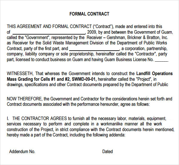 business agreement template