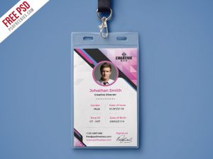 business cards icons company photo identity card psd template