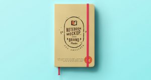 business cards with social media notebook notepad write brand presentation mockup psd