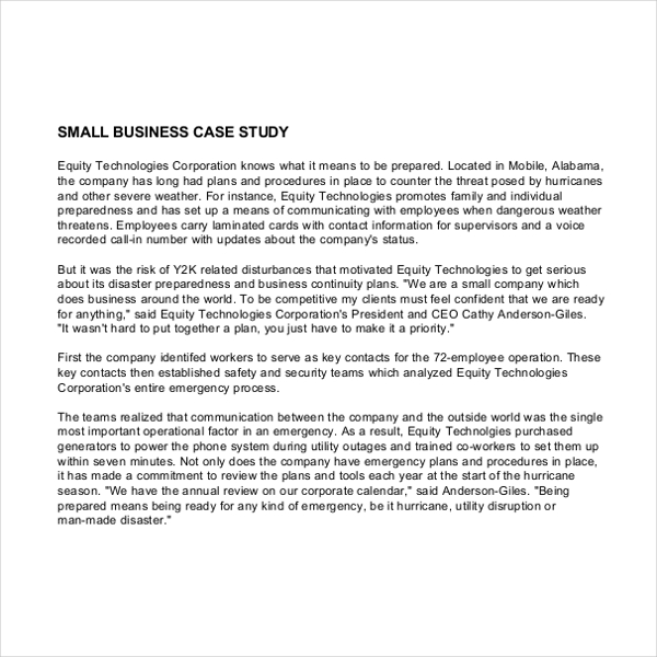 Business Case Study Template Business