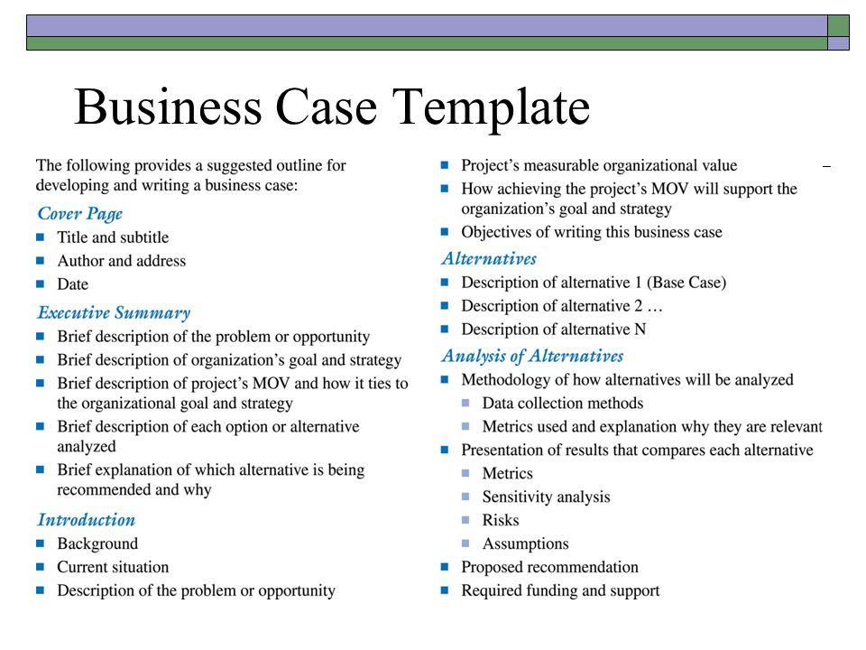 business case template