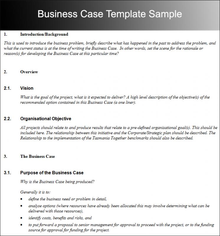 Business Case Template | Template Business