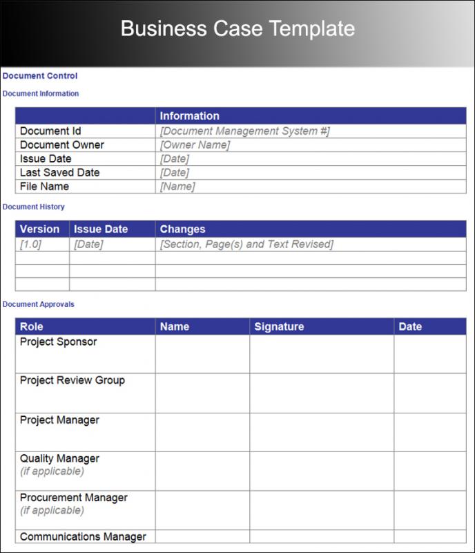 business case template