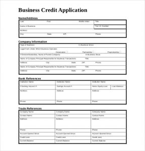 business credit application form business credit application form download