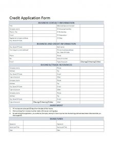 business credit application form credit application form