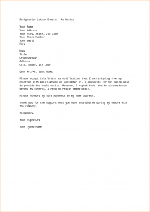 business development plan weeks notice letter samples