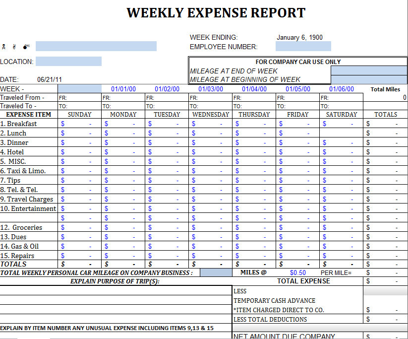 business expense template