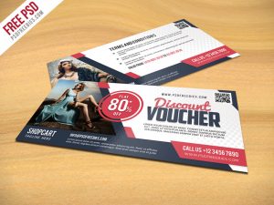 business flyer template discount voucher psd template freebie