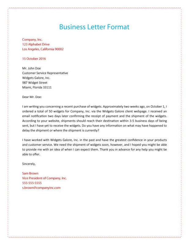 business form letter