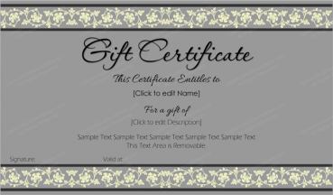 business gift certificate template