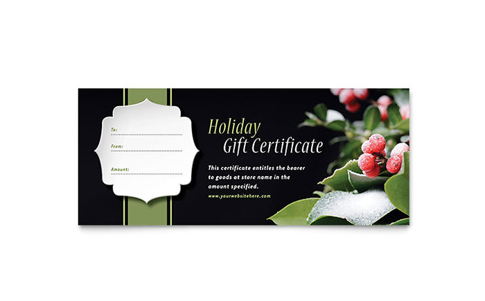 business gift certificate template