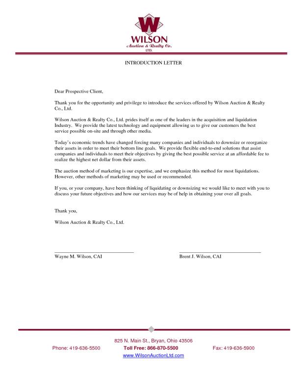 business introduction letter