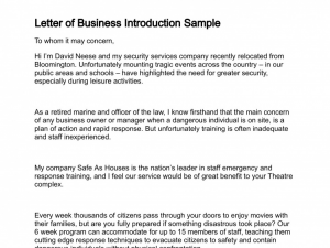 business introduction letter letter of business introduction sample