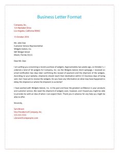 business letter layout formal business letter