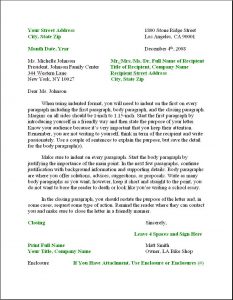 business letter layout letter format