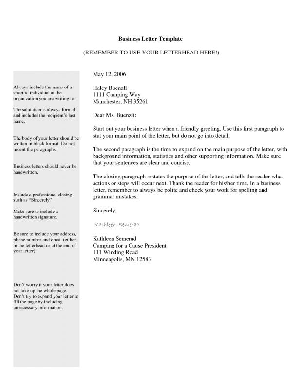 business letter template