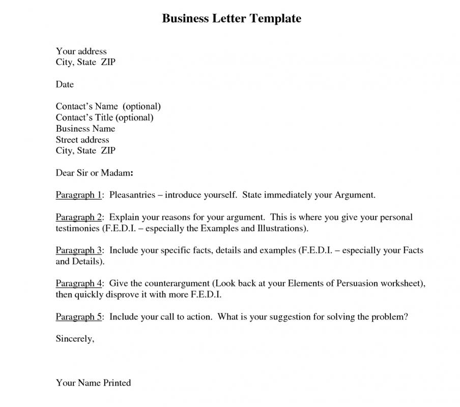 business letter template