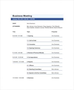 business meeting agenda template example business vendor meeting agenda