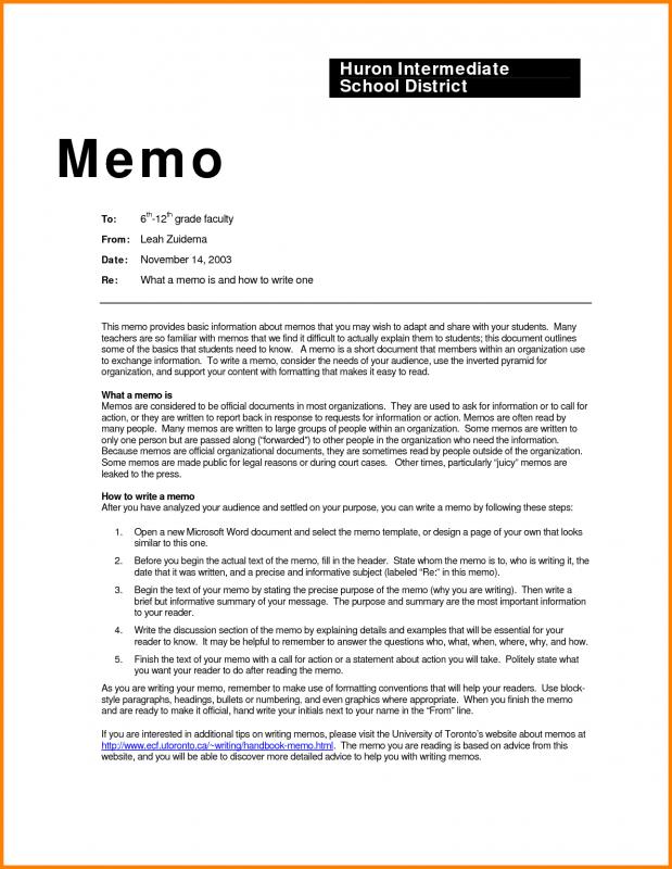 business memo format