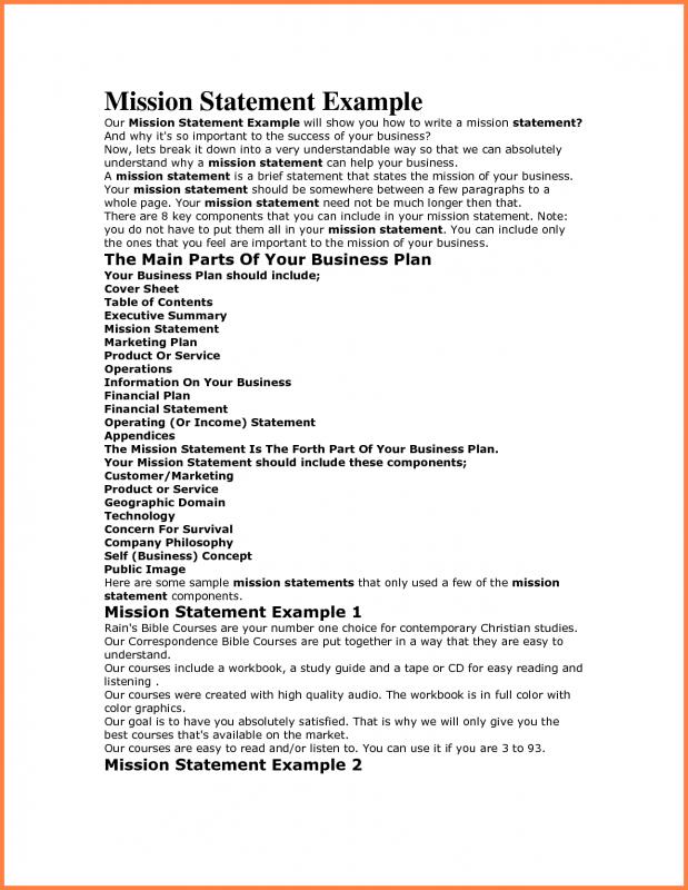 Business Mission Statement Examples | Template Business