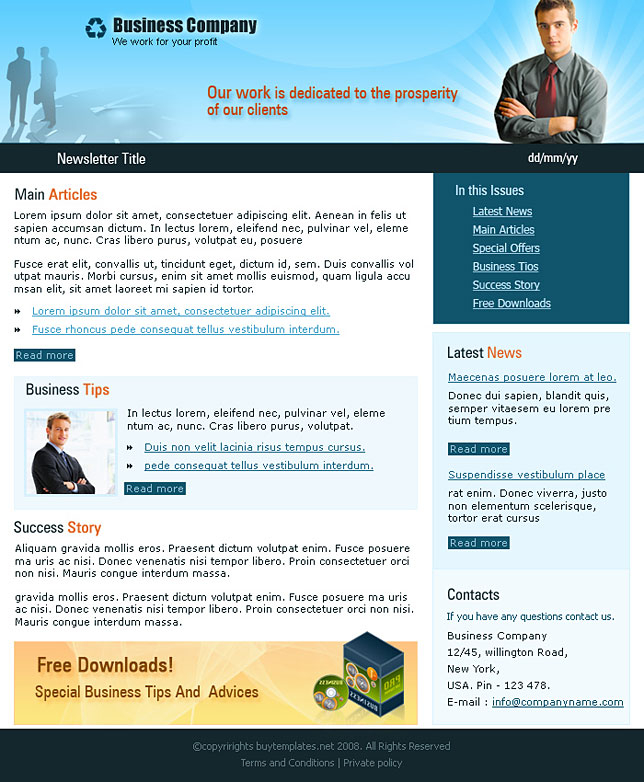 business newsletter templates