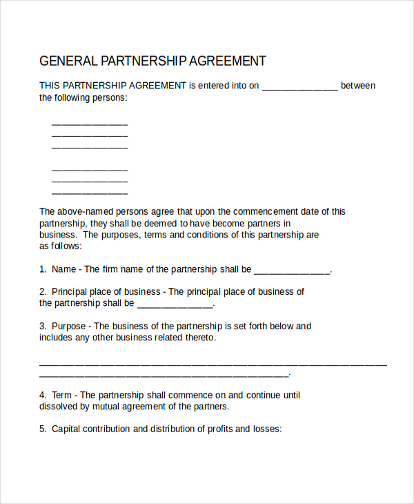 business partnership agreement template