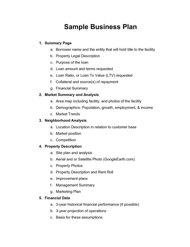 business plan chapter 8 example