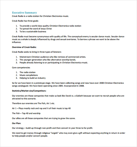 Business Plan Sample Pdf  Template Business