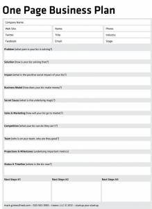 business plan template pdf one page business plan template pdf