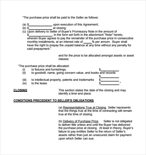 business purchase agreement pdf