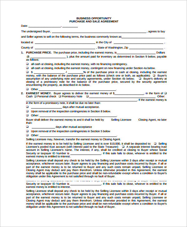 business purchase agreement pdf