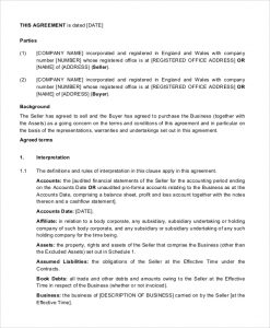 business purchase agreement pdf business sale and purchase agreement