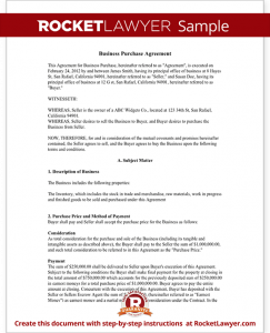 business purchase agreement template sample business purchase agreement form template