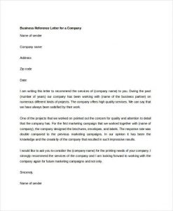 business reference letter business reference letter for a company