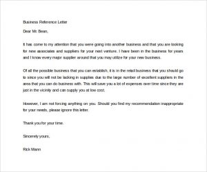 business reference letter business reference letter free printable