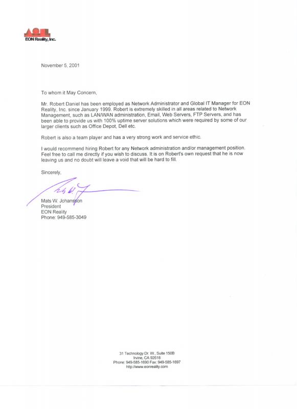 business reference letter