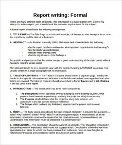 business report format formal report template free pdf