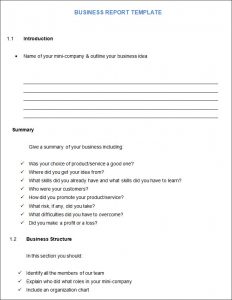 business report format student business report template