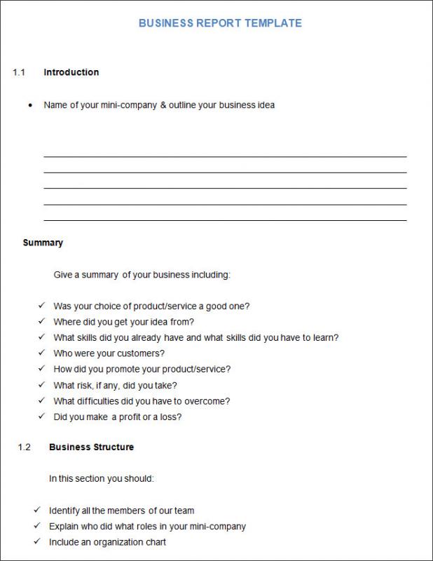 business report format