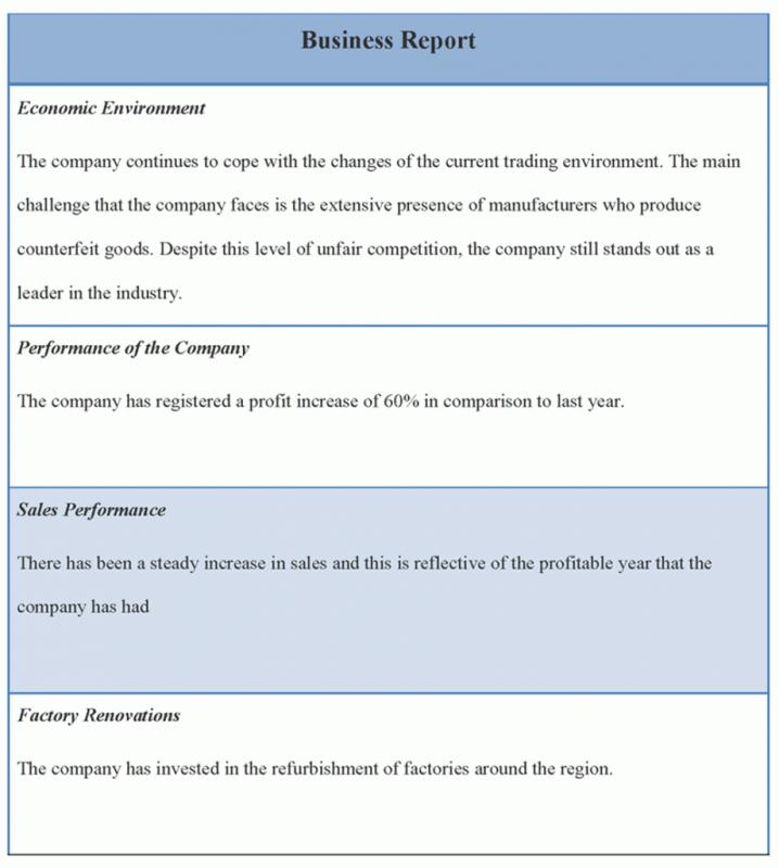 business report template