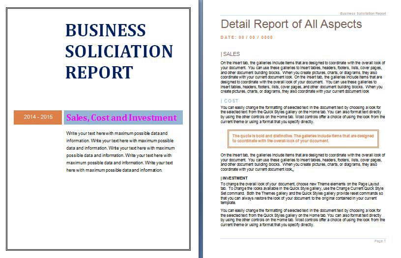 business report template