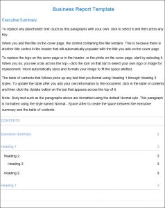 business report template formal business report template