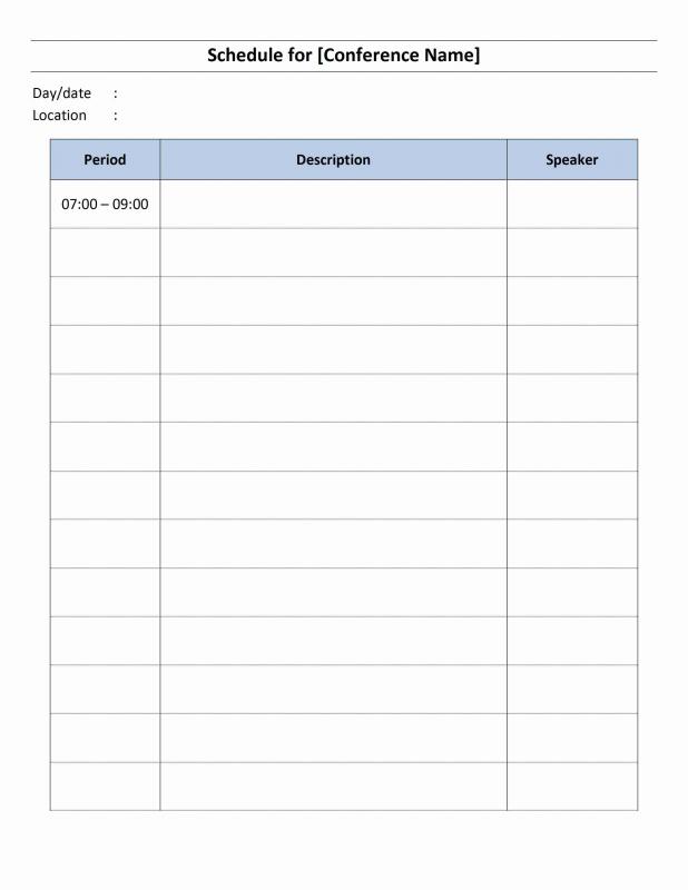 calendar schedule template