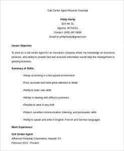 call center resume examples call center agent resume example