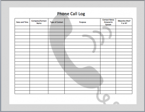 call log template phone call log template excel