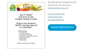 can food drive flyer afac