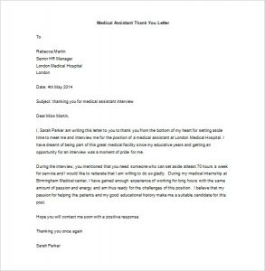 cancellation letter template medical assistant thank you letter