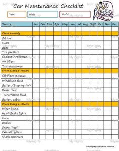 car maintenance schedule printable il xn