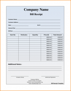 car sale receipt food bill receipt template