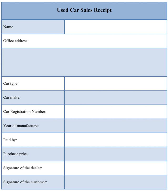 Car Sale Receipt Template Template Business